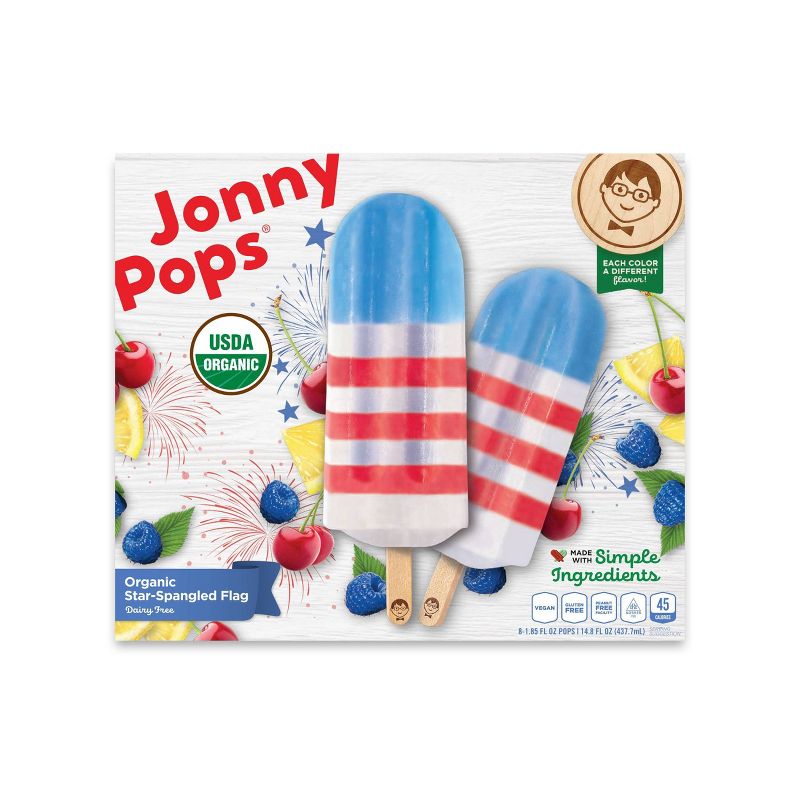 JonnyPops Organic Frozen Star-Spangled Flag Pop - 8ct/14.8oz, 1 of 3