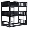 NicBex Twin Size Bunk Bed Detachable Design Triple Wooden Bed Frame with 2 Ladders and Full Length Guardrail, No Box Spring Required - 3 of 4
