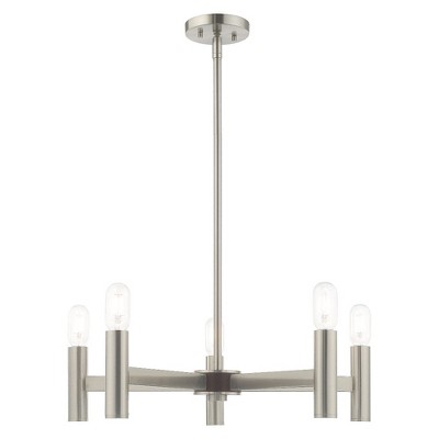 Livex Lighting Copenhagen 5 - Light Chandelier in  Brushed Nickel