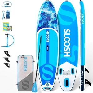 SLOOSH 126'' Ripple Inflatable Stand Up Paddle Board SUP with Premium Accessories, Non-Slip EVA Deck, Bag Included for Youth & Adults Water Adventure - 1 of 4