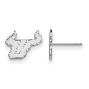 Black Bow Jewelry 14k White Gold South Florida Bulls NCAA Post Earrings - 1 of 3