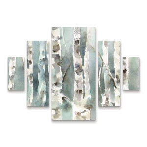 Trademark Fine Art Katrina Pete Winter Birches v2 5 Piece Panel Set Art - 1 of 3