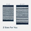 Attop Bathroom Rugs Set 2 Piece, Extra Soft and Absorbent Fluffy Striped Chenille Bath Mat Rug Set - 2 of 4