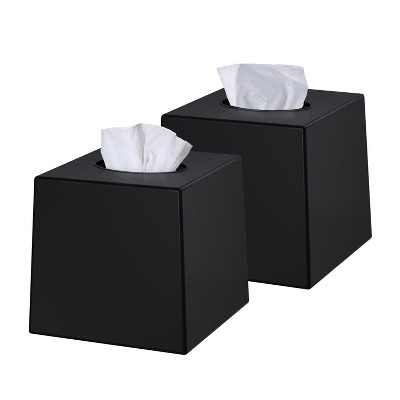 Creative Scent 2 Pack Square Tissue Box Cover Cube Tissue Holder - Decorative Facial Tissue Box Holder for Living Room, Office Desk - Vanity Countertop