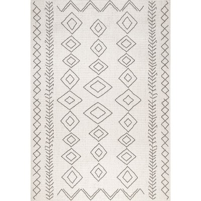 Serna Ivory Moroccan 3'x5' Easy Care Synthetic Rug
