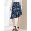 Allegra K Women's Print Elegant High Waist Mermaid Asymmetrical Ruffle Summer Skirt - 2 of 4