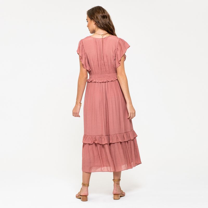 August Sky Women's Empire Waist Midi Dress, 3 of 6