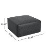 Sapphtopaz Modern 30" Ottoman Faux Leather Square Foot Stool with Cushioned Seat Sofa Ottoman for Living Room, Bedroom - 2 of 4
