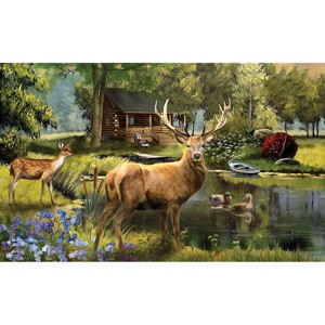 Great Outdoors Summer Doormat Elk Wildlife Indoor Outdoor 30" x 18" Briarwood Lane - 1 of 4