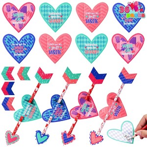 Joyfy 36 Packs Valentine's Day Cupid's Arrow Pencils With Cards Classroom Exchange Gifts for Kids' Valentine's Party - 1 of 4