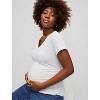 Women's V-Neck Side-Ruched Maternity Short Sleeve Tee | Motherhood Maternity - 3 of 3