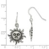 Black Bow Jewelry 17mm Antiqued Sun Dangle Earrings in Sterling Silver - 4 of 4