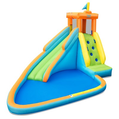 Infans Inflatable Water Slide Kids Bounce House Castle Splash Pool W/ Blower