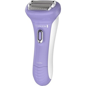 Remington WDF5030A Smooth & Silky Electric Shaver for Women, 4-Blade Smooth Glide Foil Shaver and Bikini Trimmer with Almond Oil Strip, Purple/White - 1 of 4