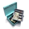 Honeywell Mobile Cash Box 816112TL Teal Blue: Steel Key Lock Safe with Removable Tray, Portable Security Lockbox - 4 of 4
