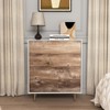 DOMETOUR Wooden Tall 4 Drawer Dresser,Chest of Drawers with 4 Metal Legs, Anti-Tipping Device for Bedroom,Living Room - 2 of 4