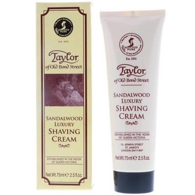 Taylor of Old Bond Street Sandalwood Luxury Shaving Cream Tube, 2.5 oz