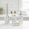 Evideco French Home Goods Marble Effect Collection Bath Water Tumbler-Toothbrush Holder Dolomite White - 2 of 4