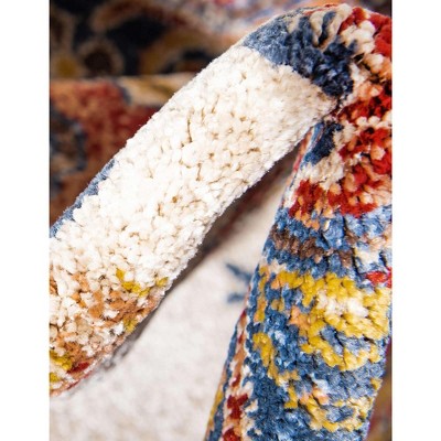Handmade Ivory Abstract 8' x 10' Easy Care Synthetic Rug