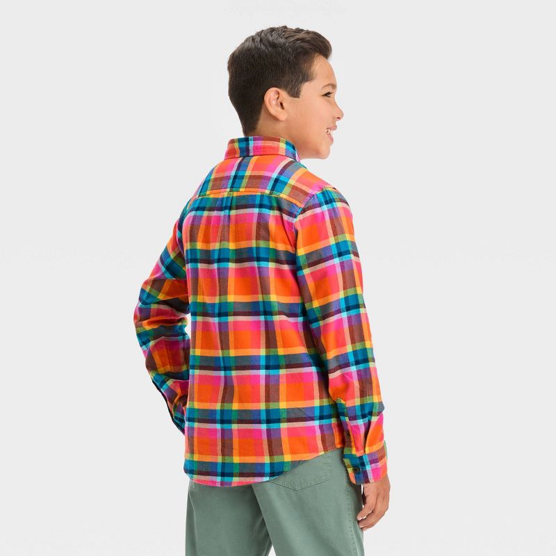 Boys&#39; Long Sleeve Plaid Flannel Button-Down Shirt - Cat &#38; Jack&#8482;, 3 of 9