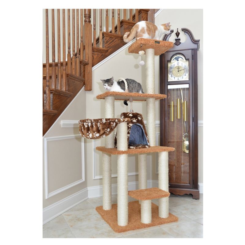 Armarkat Brown Carpet Real Wood Cat Furniture, Pressed Wood Kitty Tower, A6403, 4 of 10