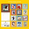 2026 Square Wall Calendar, Vintage Skiing Posters, 16-Month Arts & Antiques Theme with 180 Reminder Stickers (12x12 In) - 4 of 4