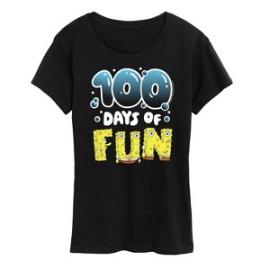 Women's - SpongeBob SquarePants - 100 Days Of Fun Short Sleeve Graphic T-Shirt - 1 of 4
