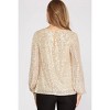 Women's Long Balloon Sleeve Sequin Top - SHE + SKY - 2 of 4