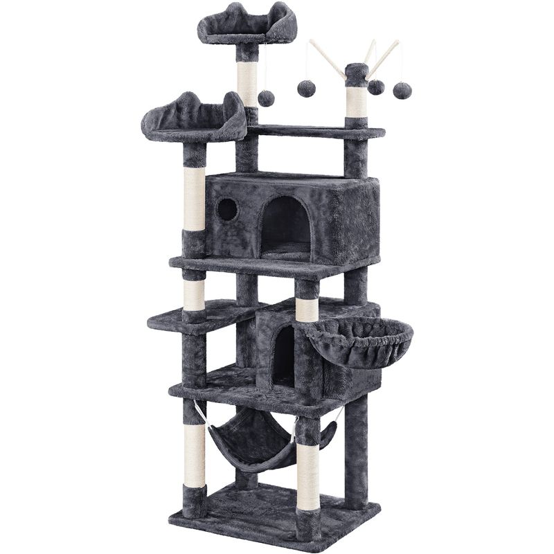 Yaheetech 67″ H Cat Tree Cat Tower, Multi-Level Cat Play House, Climbing Tree, 1 of 8