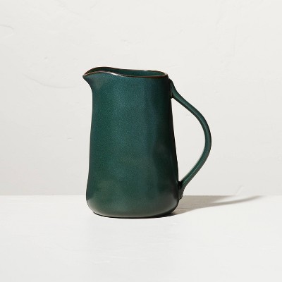 Small 41oz Matte Stoneware Pitcher Dark Green - Hearth & Hand™ with Magnolia