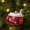 Glass Hot Cocoa Mug Christmas Tree Ornament Red - Wondershop™: Whipped Cream Detail, Indoor Decoration - 2 of 3