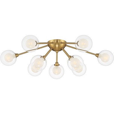 Modern Gold Glass Sputnik LED Ceiling Light Fixture