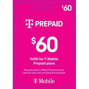 T-Mobile SPC V1 $60: Domestic Phone Gift Card, Non-reloadable - 1 of 1