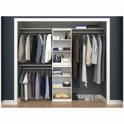 White Adjustable Wood Stackable Kids Shelf Unit