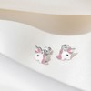 Girls' Happy Unicorn Screw Back Sterling Silver Earrings - Pink - In Season Jewelry - 4 of 4