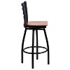 Emma and Oliver 2 Pack Ladder Back Swivel Metal Barstool - 4 of 4