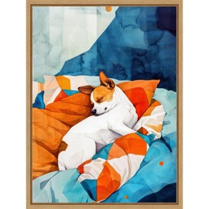 Amanti Art Dogs Life Nap by Justyna Jaszke Framed Canvas Wall Art - 1 of 4