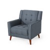 Mid-Century Modern Armchair with Tufted Waffle Stitch and Rubber Legs - 4 of 4