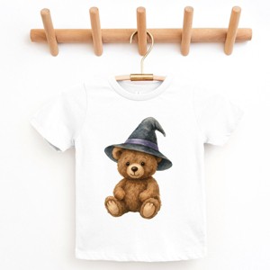 Watercolor Witchy Bear - Kids Youth Short Sleeve Tee and Toddler Short Sleeve Tee - 1 of 3