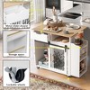 Dog Crate Furniture, Pet-Friendly Kitchen Island Cart with Storage & Rolling Casters, Dog Kennel Indoor with Sliding Barn Door for Small Medium Dogs - 4 of 4