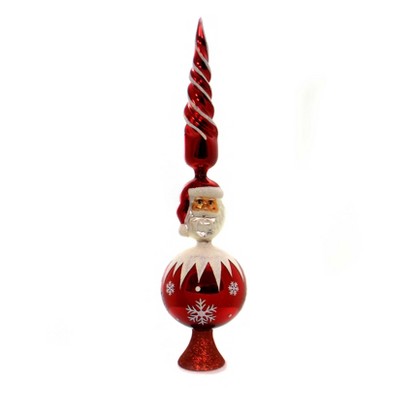 Tree Topper Finial 15.0" Twisted Top Santa Tree Topper Christmas Tree Topper  -  Tree Toppers