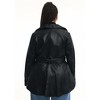 June + Vie by Roaman's Women's Plus Size High-Low Peplum Leather Jacket - 3 of 4