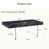 FURNIinspire Coffee Tables Wood Colored Texture Sticker MDF Coffee Table With Tempered Glass Legs, Suitable For Living Room, Black, 43"*24"*17" - 3 of 4