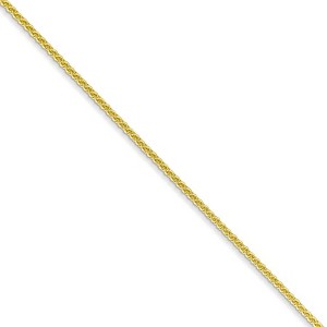 Black Bow Jewelry 1mm 10k Yellow Gold Solid Wheat Chain Necklace - 1 of 4