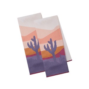 Design Imports Washed Waffle Dishtowel Set/2, Brick Red - 1 of 4