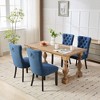 CLIHOME Set of 2 High-end Tufted Solid Wood Contemporary Flax Upholstered Linen Dining Chair with Wood Legs Nailhead Trim - 4 of 4