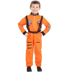 HalloweenCostumes.com Kid's Classic Orange Astronaut Costume, Spacesuit for Children - 1 of 4