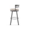 Amisco Render Upholstered Barstool Cream/Gray: Faux Leather, Steel Frame, 300 lbs Capacity, 10-Year Warranty - 3 of 4