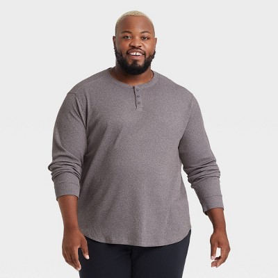 WHITE MOUNTAIN Big and Tall Long Sleeve Waffle Knit Thermal Henley Long Sleeve Shirts 