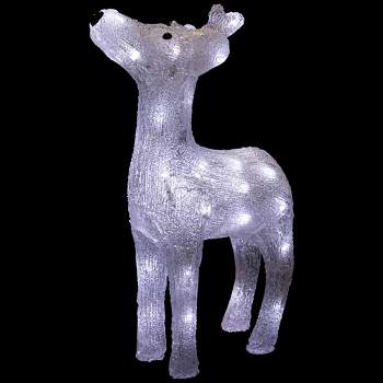 Northlight Lighted Commercial Grade Acrylic Reindeer Outdoor Christmas Decoration - 15" - Pure White LED Lights